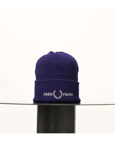 Fred Perry Fredperry Fp Grafische Beanie Paarse Hoofdtelefoon - Blauw