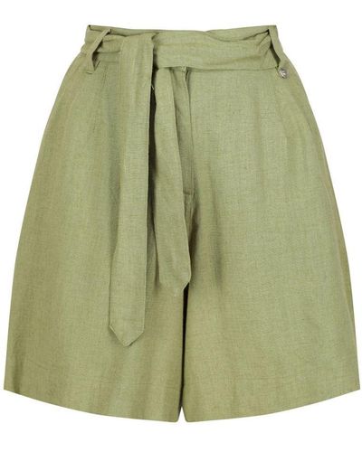 Regatta Ladies Sabela Paper Bag Shorts ( Fields) - Green