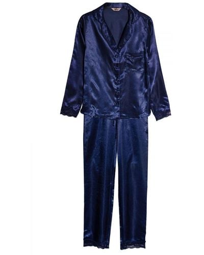 Boux Avenue Satin Pyjama Set - Blue