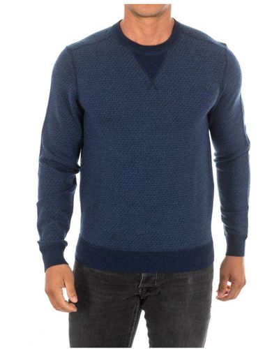 Hackett Long-sleeved Round Neck Jumper Hm701844 Wool - Blue