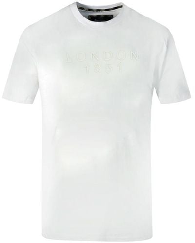 Aquascutum London 1851 Tape Logo T-Shirt - White