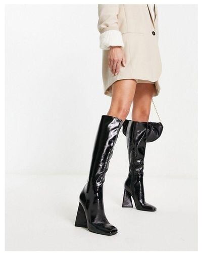ASOS Clara High-Heeled Knee Boots - White