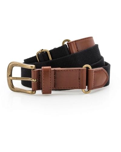 Asquith & Fox Faux Leather And Canvas Belt () - Brown