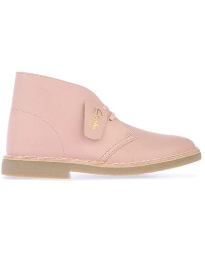 Clarks S Desert Boot 2 Leather Boots - Pink