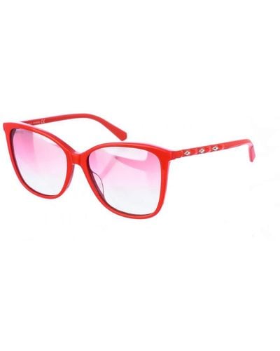 Swarovski Metal Sunglasses With Oval Shape Sk0222S - Red
