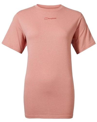 Berghaus Womenss Boyfriend Logo Short Sleeve T-Shirt - Pink