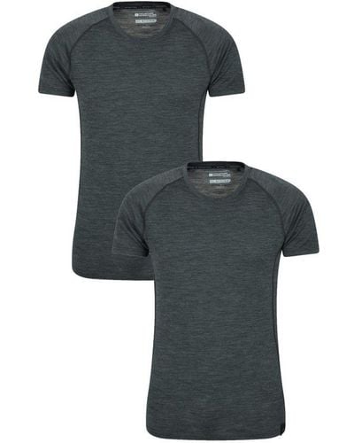 Mountain Warehouse Summit Merino Wool T-Shirt (Pack Of 2) () - Grey
