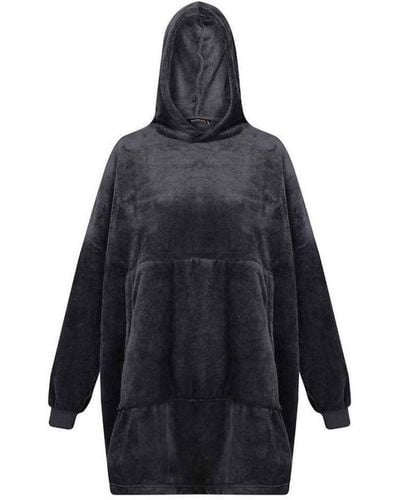 Regatta Volwassen Snuggler Fleece Oversized Hoodie (afdichting Grijs) - Blauw