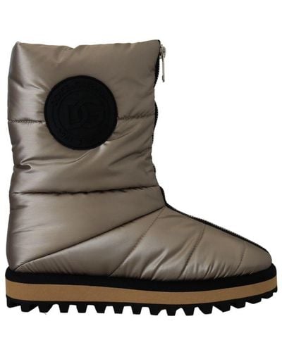 Dolce & Gabbana Padded Mid Calf Winter Shoes Boots - Brown