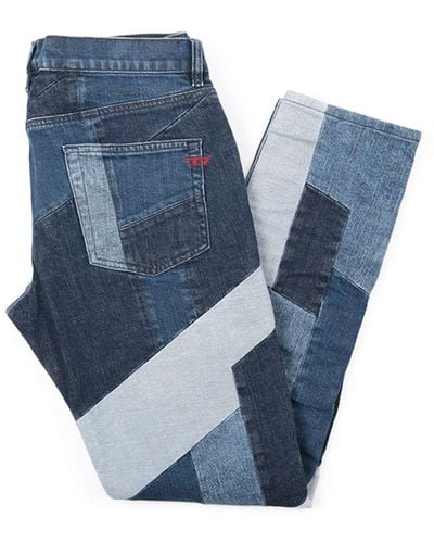 DIESEL Dstrukt Duurzame Slimfit Jeans Voor , Blauw