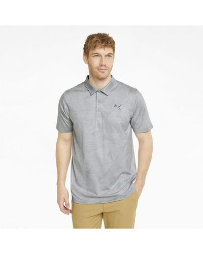 PUMA Cloudspun Leaflet Golf Polo Shirt - Grey