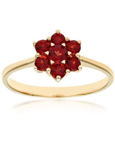 DIAMANT L'ÉTERNEL Ladies 9Ct Garnet Cluster Ring - Red