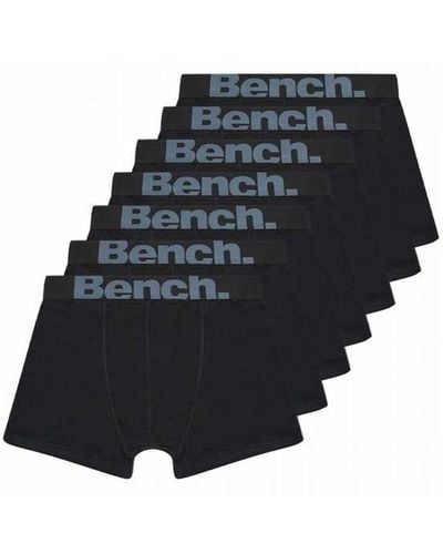 Bench Black 7 Pack 'suttonia' Cotton Blend Boxers - Blue