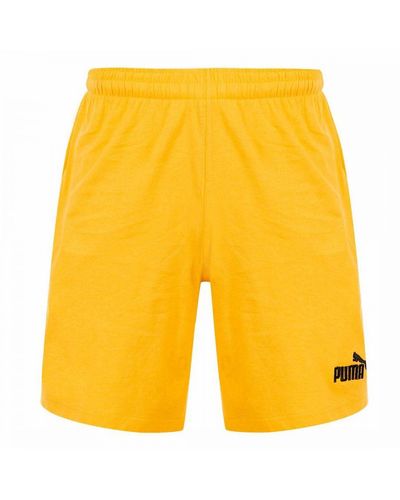 PUMA Small Print Logo Stretch Waist Yellow Shorts 626920 41