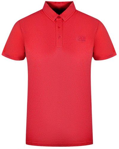 Class Roberto Cavalli Brand Logo Bordeaux Polo Shirt Cotton - Red
