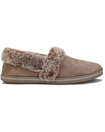 Skechers S Cosy Campfire Team Toasty Slippers In Taupe Suede - Grey
