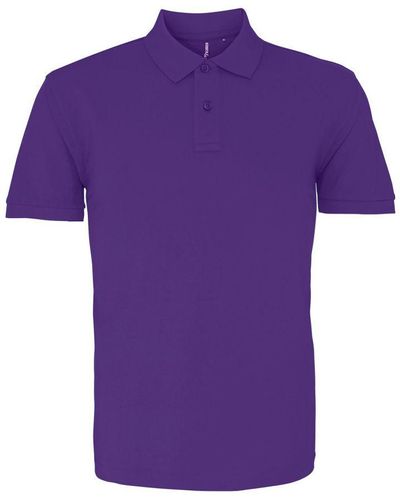 Asquith & Fox Plain Short Sleeve Polo Shirt () Cotton - Purple
