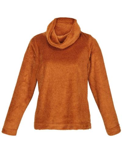 Regatta Ladies Hedda Cowl Neck Fleece Top ( Almond) - Orange
