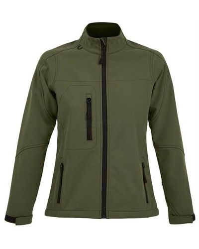 Sol's Ladies Roxy Soft Shell Jacket (Breathable, Windproof And Water Resistant) (Dark) - Green