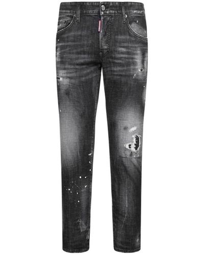 DSquared² Gescheurde Kniewas Cool Guy Jeans In Zwart - Grijs