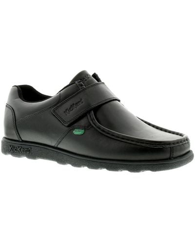 Kickers New /Gents Fragma Touch Fastening School Shoes. Leather (Archived) - Black