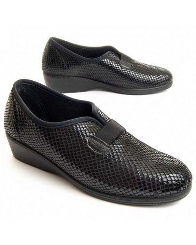 Montevita Wedge Shoe Confortday5 In Black - Zwart