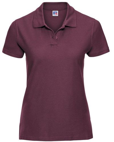 Russell Europe /Ladies Ultimate Classic Cotton Short Sleeve Polo Shirt () - Purple