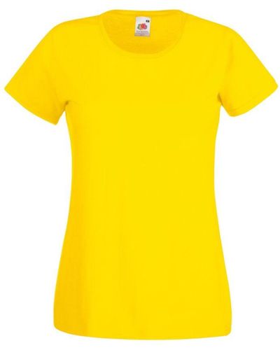 Fruit Of The Loom Dames/vrouwen Lady-fit Valueweight Short Sleeve T-shirt (pak Van 5) (geel)