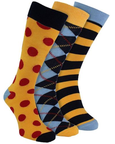 Happy Socks Hs By - 3 Pack Fun Novelty Dress - Spot - Blue