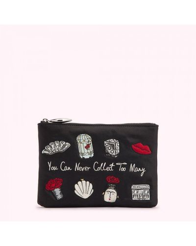 Lulu Guinness You Can Never Have Too Many Top Zip Pouch - Black