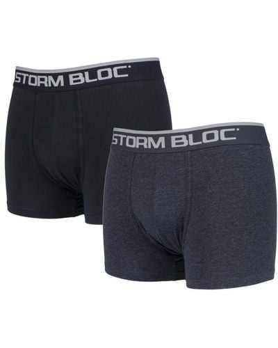Storm Bloc 2 Pairs Cotton Boxer Trunks - Blue