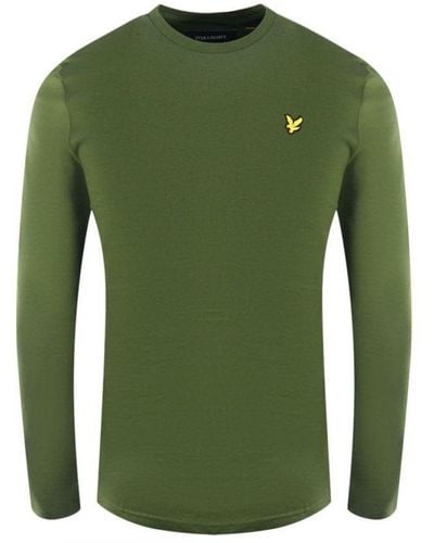 Lyle & Scott Brand Logo Long Sleeve Woodland T-Shirt - Green