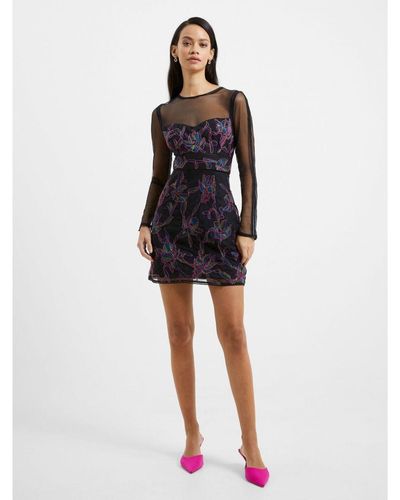 French Connection Emilia Embroidered Dress - Black