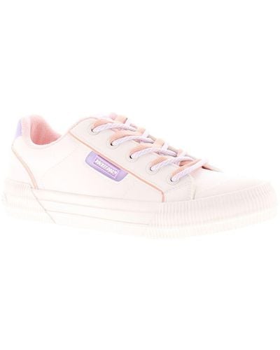 Rocket Dog Court Shoes Canvas Cheery Eighties Lace Up - Pink