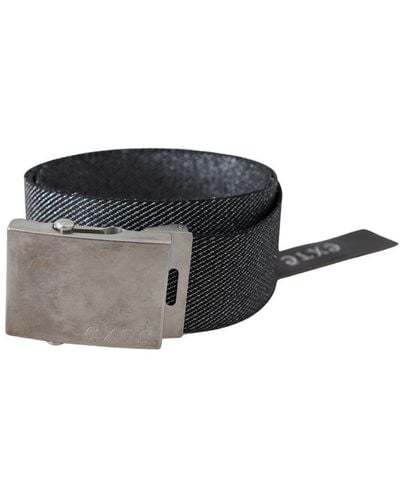 Exte Metal Brushed Buckle Waist Belt Canvas - Black