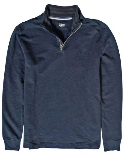 M&CO. Quarter Zip Cotton Sweatshirt - Blue