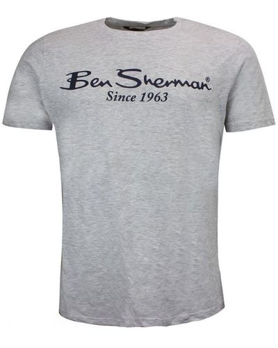 Ben Sherman Script Logo Grey T-shirt Cotton