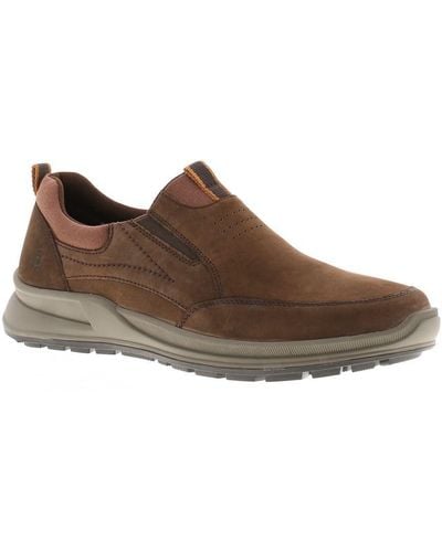 Hush Puppies Shoes Casual Arthur Slip Leather - Brown