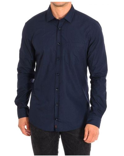 Strellson Casual Long Sleeve Shirt 10004762 Man Cotton - Blue