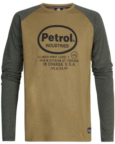 Petrol Industries Artwork T-shirt Lange Mouwen Menasha - Groen