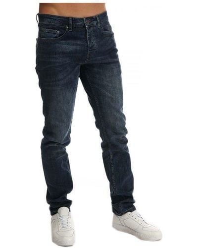 Weekend Offender Taps Toelopende Jeans Voor , Blauw