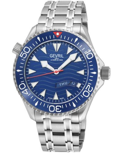 Gevril Hudson Yards Swiss Automatic Royal Dial Watch - Blue