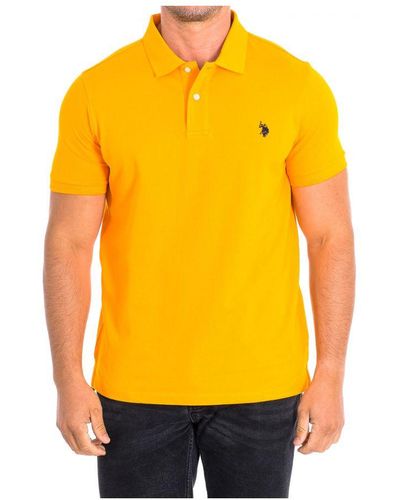 U.S. POLO ASSN. King Short Sleeve With Contrast Lapel Collar 61423 - Yellow