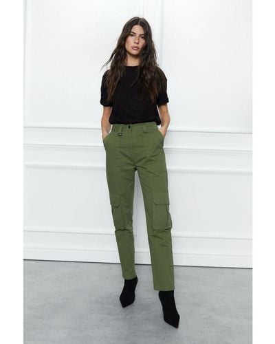 Warehouse Slim Leg Cargo Trouser Cotton - Green