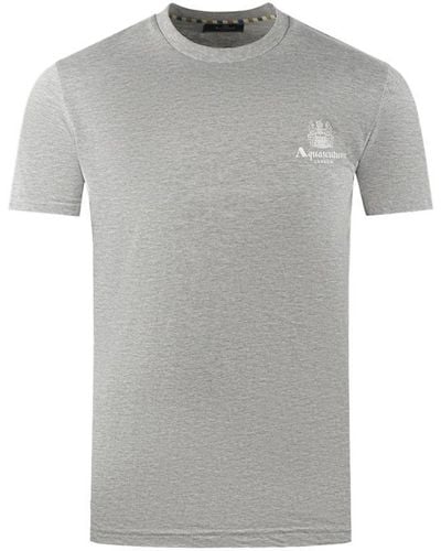 Aquascutum London Aldis Brand Logo On Chest T-Shirt - Grey