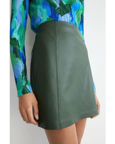 Warehouse Seam Detail Pelmet Skirt - Green