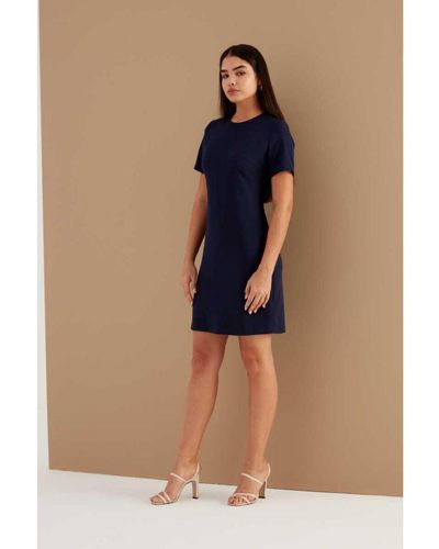 GUSTO Half Sleeve Classic Dress - Blue