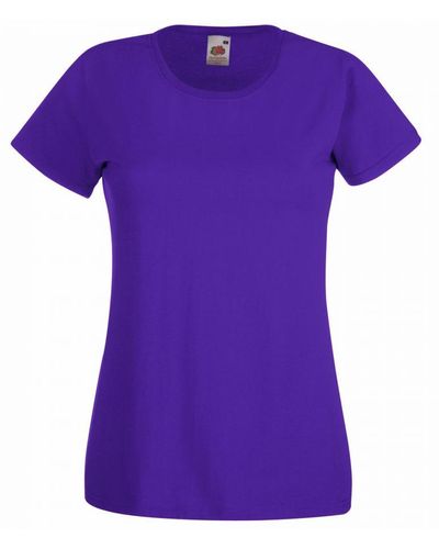 Fruit Of The Loom Dames/vrouwen Lady-fit Valueweight Short Sleeve T-shirt (pak Van 5) (paars)