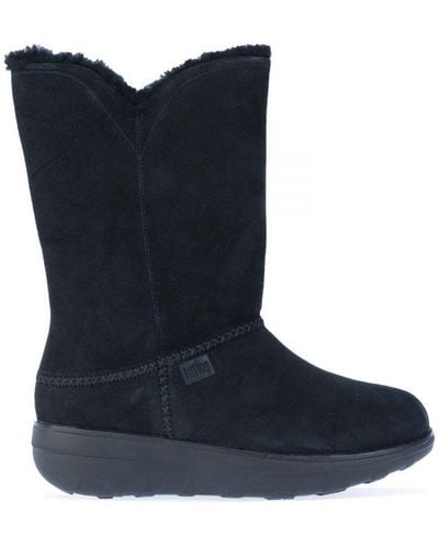 Fitflop S Fit Flop Mukluk Shearling-lined Suede Calf Boots - Blue