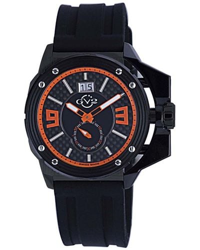 Gv2 Grande Swiss Quartz Dial Rubber Watch - Black
